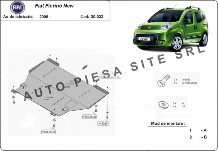 Scut metalic motor Fiat Fiorino fabricat incepand cu 2008 APS-30,032