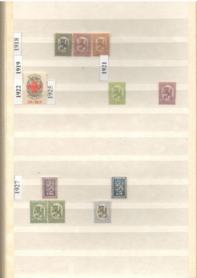 Finlanda.1917/1998 COLECTIE CRONOLOGICA timbre nestampilate 3 (trei) clasoare foto