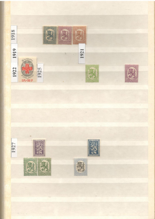 Finlanda.1917/1998 COLECTIE CRONOLOGICA timbre nestampilate 3 (trei) clasoare