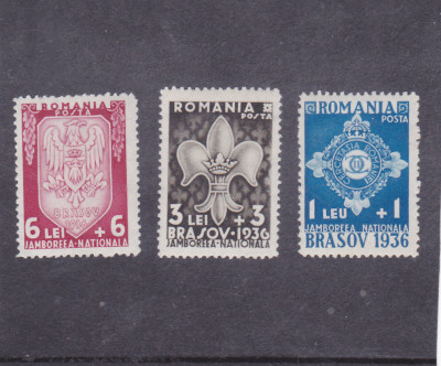 ROMANIA 1936 - JAMBOREEA NATIONALA BRASOV, MNH - LP 115 foto