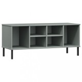Cumpara ieftin Pantofar cu picioare metalice &bdquo;OSLO&rdquo; gri 106x35x45 cm lemn