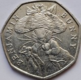 Moneda 50 Pence 2017 Marea Britanie Benjamin Bunny Beatrix Potter KM#1431
