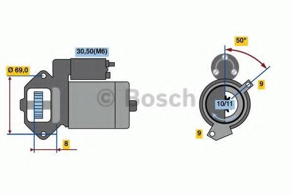 Starter BMW Seria 1 (E81) (2006 - 2012) BOSCH 0 986 022 670