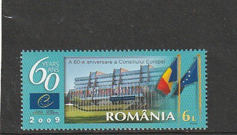 ROMANIA 2009 LP 1833 A 60-A ANIVERSARE A CONSILIULUI EUROPEI MNH NESTAMPILAT