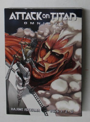 ATTACK ON TITAN - OMNIBUS - VOLUMES 1.2.3. by HAJIME ISAYAMA , 2012 , COLIGAT DE TREI VOLUME , BENZI DESENATE foto