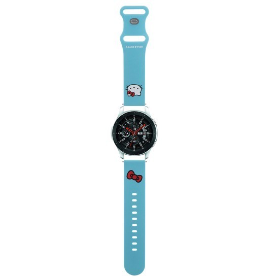 Curea pentru Samsung Watch (46mm)/Watch 3, Huawei Watch GT 2/GT&nbsp;3&nbsp;(46mm) - Hello Kitty Strap Silicone Kitty Head (HKUWLSCHBLB) - Blue