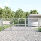vidaXL Poartă de grădină din plasă argintie 400x175 cm oțel galvanizat
