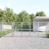 VidaXL Poartă de grădină din plasă argintie 400x175 cm oțel galvanizat