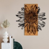 Cumpara ieftin Tablou din lemn si metal Daisy Negru 56x58 cm