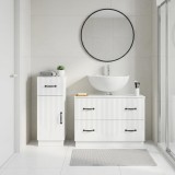 Cumpara ieftin Set de dulapuri pentru baie, 2 piese HOORN Alb foarte lucios
