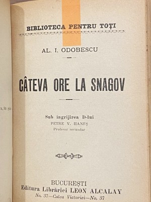 A. I. Odobescu - Cateva ore la Snagov 5 volume colegat foto