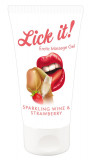 Lubrifiant Lick It, Sparkling Wine Strawberry, aroma Vin Spumant Capsuni, 50ml