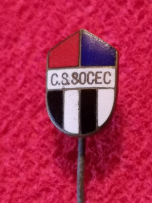 Insigna (veche) fotbal - Clubul Sportiv &amp;quot;SOCEC&amp;quot; BUCURESTI (anii `40) foto