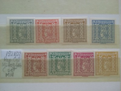 1921- Austria-Rep.Ost.-Mi409-416-ned.-c.set-MH foto