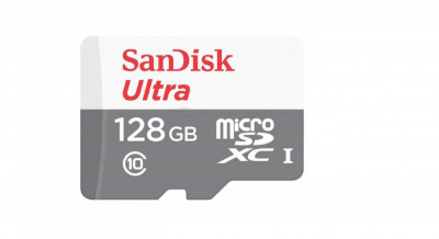 Micro secure digital card sandisk ultra 128gb clasa 10 r/w speed: up to 100mb/s/ 90mb/s foto