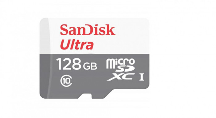 Micro secure digital card sandisk ultra 128gb clasa 10 r/w speed: up to 100mb/s/ 90mb/s