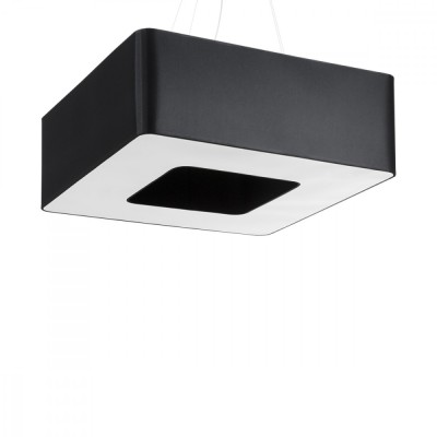 Candelabru Urano Negru, Tesatura/Pvc/Otel, 8 Becuri Pătrate Minimalist De Interior foto