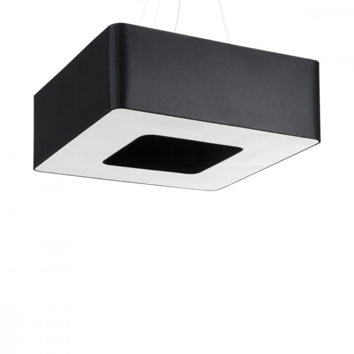 Candelabru Urano Negru, Tesatura/Pvc/Otel, 8 Becuri Pătrate Minimalist De Interior