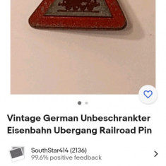 Insigna Traversare de cale ferata fara restrictii Germania WW2