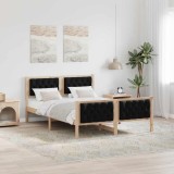 Cumpara ieftin Cadru de pat cu headboard Negru 140 x 200 cm Lemn de pin masiv