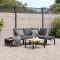Gossi set mobilier de gradina cu perne, 4 piese, negru, aluminiu