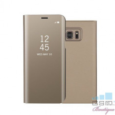 Husa Samsung Galaxy S7 G930 Flip Tip Oglinda Aurie foto
