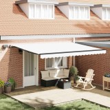 vidaXL Cortina Retractabilă Manual Alb 450 &times; 300 cm țesătură