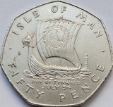 50 pence 1979 Isle of Man, Viking Ship, Manx Day of Tynwald, July 5, km#53, Europa