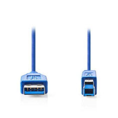 Cablu USB 3.0, Nedis, PVC, USB A Tata - USB B Tata, 3 m, Albastru