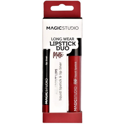 Set Perfect Lips ruj lichid mat si creion contur, Nr.3, 40&amp;#039;s Red, Magic Studio foto
