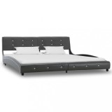vidaXL Cadru de pat, gri, 180x200 cm, piele ecologică