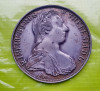 E675-I-Medalia placheta veche MARIA TEREZIA anii 1900-1940 zinc. Diametrul 8 cm.