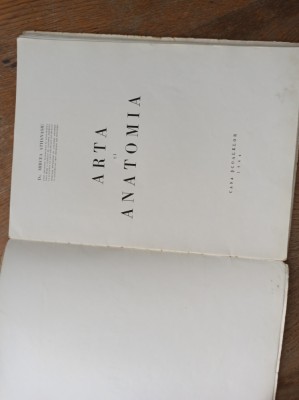ARTA SI ANATOMIA de MIRCEA ATHANASIU , 1944 foto