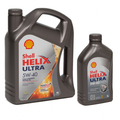 Set Ulei Motor Shell Helix Ultra 5W-40 4L + Ulei Motor Shell Helix Ultra 5W-40 1L foto