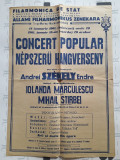 HST PM25 Afiș concert popular Filarmonica T&acirc;rgu Mureș 1961