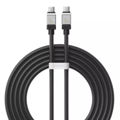 Cablu de date tip-c la tip-c incarcare super rapida pd100w, 2m baseus, black foto