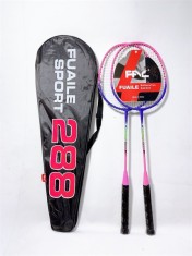 Set 2 rachete badminton cu husa inclusa,roz-mov,66x20 cm