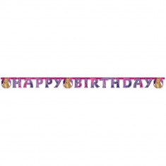 Banner decorativ pentru petrecere - 1.9 m, Happy Birthday cu Hannah Montana, Amscan 551395, 1 buc foto