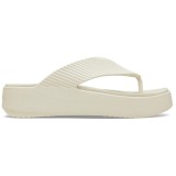 Slapi Crocs Getaway Groove Platform Flip Bej - Sandstone