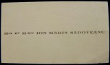 ION MARIN SADOVEANU, scriitor - Carte de vizită