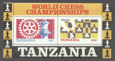 Tanzania 1986 Chess, perf. sheet, MNH S.062 foto