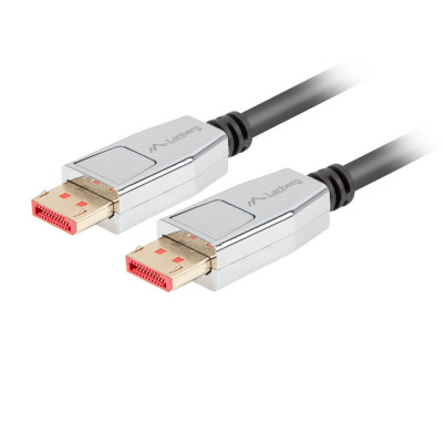 Cablu premium DisplayPort tata la DisplayPort tata v.1.4, Lanberg 42898, 1m, 8K 60Hz, HDR, DSC 1.2, negru foto