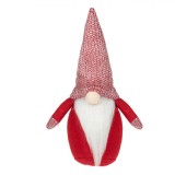 Figurina Decorativă Crăciun, Gnome, 28cm, Multicolor, Poliester, Lurex Argintiu, Oem