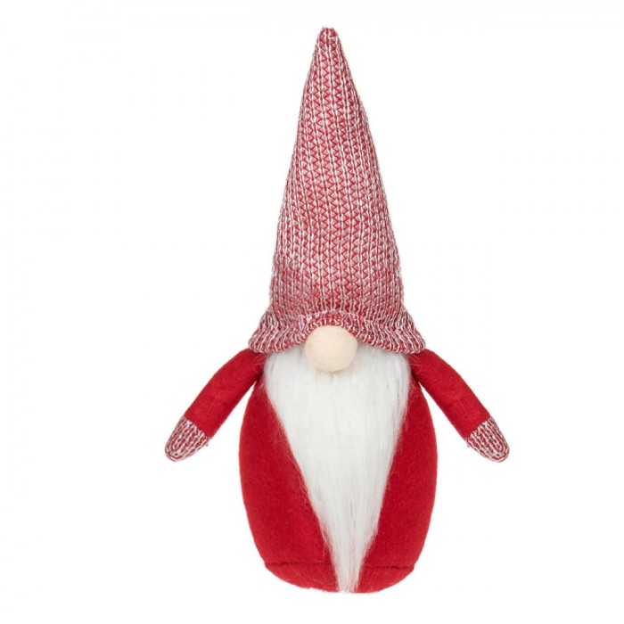 Figurina Decorativă Crăciun, Gnome, 28cm, Multicolor, Poliester, Lurex Argintiu
