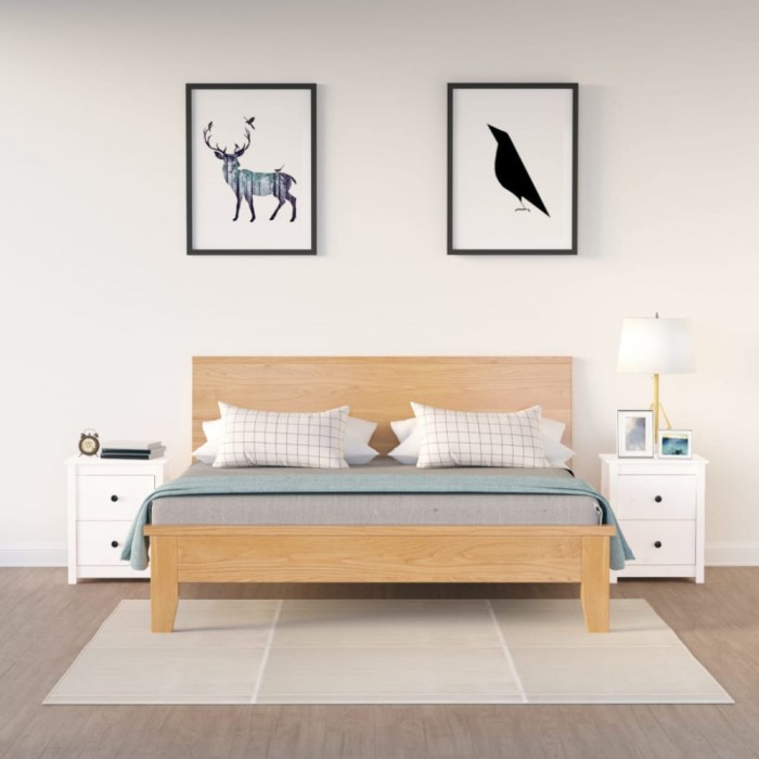 vidaXL Noptiere, 2 buc., alb, 50x35x61,5 cm, lemn masiv de pin 813682
