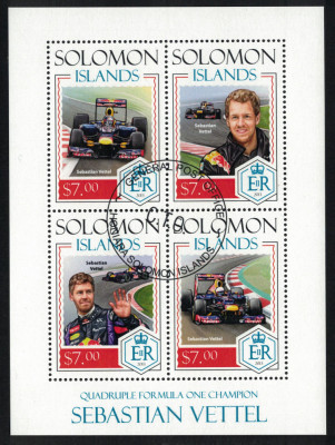 INSULELE SOLOMON 2013 - Formula 1, Sebastian Vettel/ set complet - colita + bloc foto