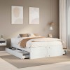 VidaXL Cadru pat fără saltea/cu sertare alb 140x190 cm lemn masiv pin 3308817