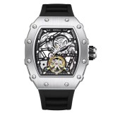 Ceas Barbati Onola 3854 Argintiu , Design Luxury, Mecanic, Luminos, Rezistent la Apa 3ATM