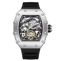 Ceas Barbati Onola 3854 Argintiu , Design Luxury, Mecanic, Luminos, Rezistent la Apa 3ATM