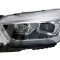 Far Ford Kuga, 02.2016-, fata, Stanga, bi-xenon; cu lumini de curbe; cu LED daytime running light; D3S+H1+LED; electric; negru, transparent cu alb in